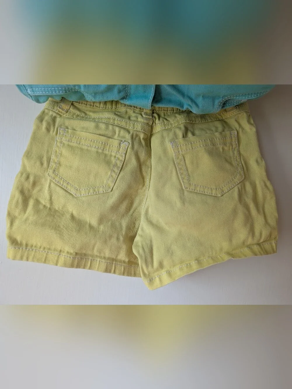 Carter's Teal and Yellow Girls' Cotton Shorts Duo